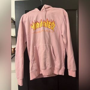 Used pink Thrasher hoodie, size small